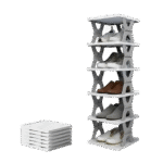 6 Tier Foldable Shoe Rack, No Assembly Needed Foldable Multifunctional Folding Storage_inspyrene